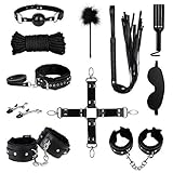Utimi Bondage Set SM Bondage Satz mit 11 Stück Bondage Fesselset SM Sexspielzeug Für Liebhaber, Schwarz