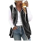 SKTIISN Blouson Damen Pullover Damen beige ärmellos Winter Jumpsuit Damen Sommer Jacke Damen ärmellose weich Softshelljacke Pullover & Strickjacken für Damen Sweatjacke Damen