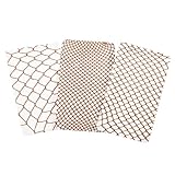 LittleForBig Hohe Taille Fischernetz Strumpfhosen Netzstrümpfe Netzstrumpfhose 3 Paare Karamell