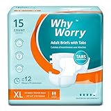 WhyWorry Windeln für Erwachsene, Inkontinenz Slip für Frauen und Männer, Erwachsenen Windel mit maximale Saugfähigkeit, Auslaufschutz über Nacht, Unisex, Größe XL, 15 Stück
