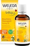 WELEDA Bio Baby Calendula Bäuchlein Massageöl - veganes Naturkosmetik Babyöl / Körperöl hilft Babys & Kindern bei Blähungen. Natürliche ätherische Öle fördert die Verdauung & entspannen (1x 50ml)