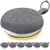 FUNYKICH Weißes Rauschen Baby, Tragbare White Noise Machine Baby, Einschlafhilfe Babys mit 40 Musik (10 Weißes Rauschen Sound) + 7 Frabe Nachtlicht + 4 Timer + Hängeringe + USB(Dunkelgrau)