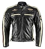 Motorradjacke XLS Classic One für Herren schwarz Retro Bikerjacke herausnehmbares Thermofutter Größe XL