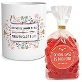 OWLBOOK® Geschenke für Mama zum Geburtstag | Mama Geburtstagsgeschenk für Mama | Mama Geschenk | Weihnachtsgeschenke für Mama | Mamas Nervensäge mit Fruchtgummi | 300 ml