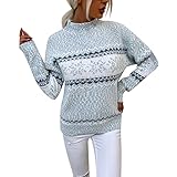 Strickpullover Damen, Solide Langarm Elastisch Sweater Rollkragenpullover Knit Tops Damen Casual Tailliert Lose Vintage Grobstrick Sweater Female Strickpullover Oversize Warm Oberteile Pullover