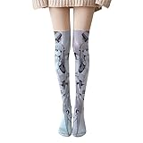 Xinchangda The Quintessential Quintuplets Kniestrümpfe Anime 3D-Druck Oberschenkelhohe Strümpfe Lolita Cosplay Overknee Lange Oberschenkelhohe Socken für Frauen, Typ 2, 86