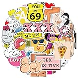 lustiges Sex & Erotik Sticker Set für Erwachsene Jugendliche - 48 Stück - Sexy Anime Hentai Manga Girls Vinyl Aufkleber Konvolut zur Deko von Laptop Koffer Notizbuch Kühlschrank (B)