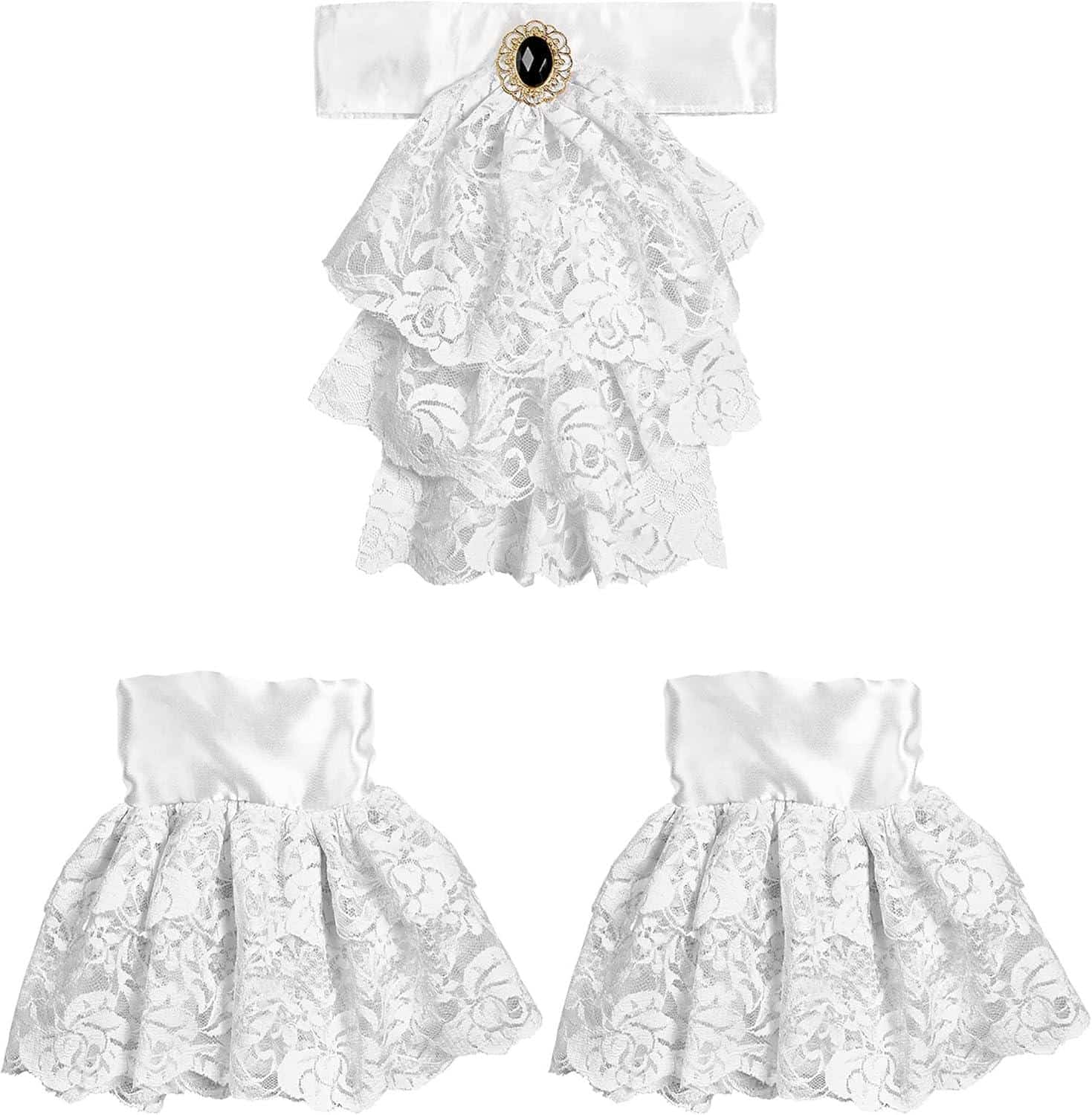 Elegante Kostüm-Accessoires: Rüschenkragen &⁣ -ärmelsätze